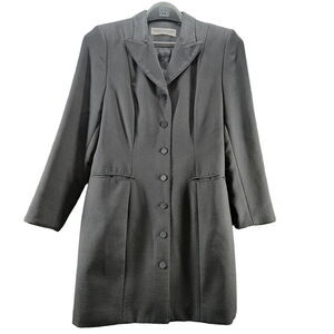Valerie Stevens Womens OverCoat Black 100% New Wool Size 10P Button Close Pocket